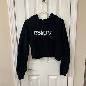 BYUV Black Cropped Hoodie